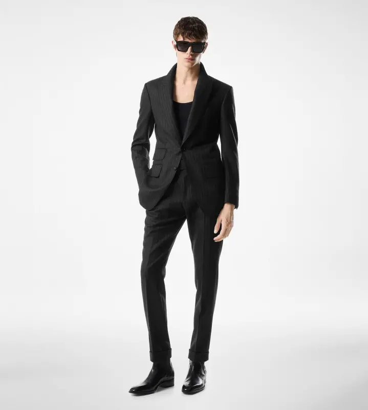 MILLED STRIPE ATTICUS SUIT BLACK online